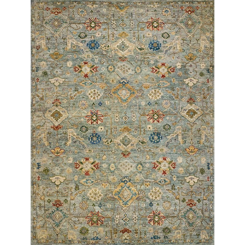 Oxford Hand-Knotted Ghazni Wool Light Blue 14'x18' Area Rug