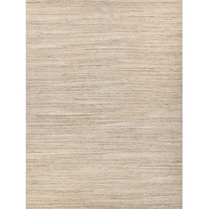 Palazzo Handloomed Wool/Bamboo Silk Light Gray/Beige 2'x3' Area Rug