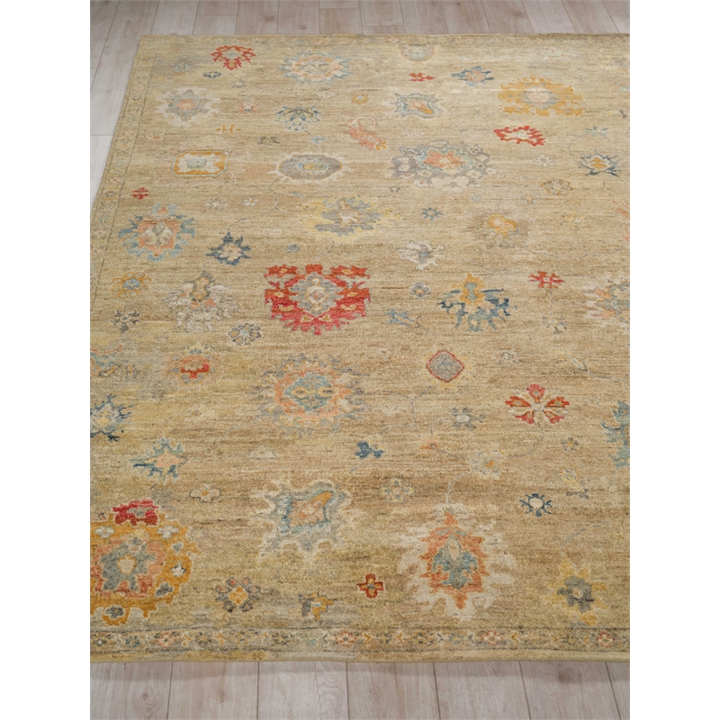 Oxford Hand-Knotted Ghazni Wool Camel 12'x15' Area Rug