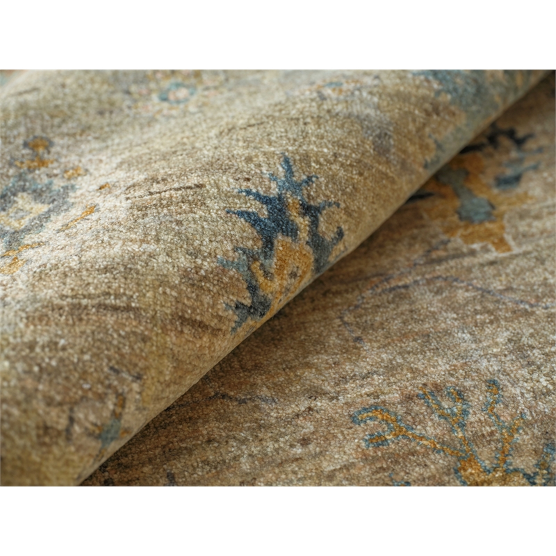 Oxford Hand-Knotted Ghazni Wool Camel 12'x15' Area Rug