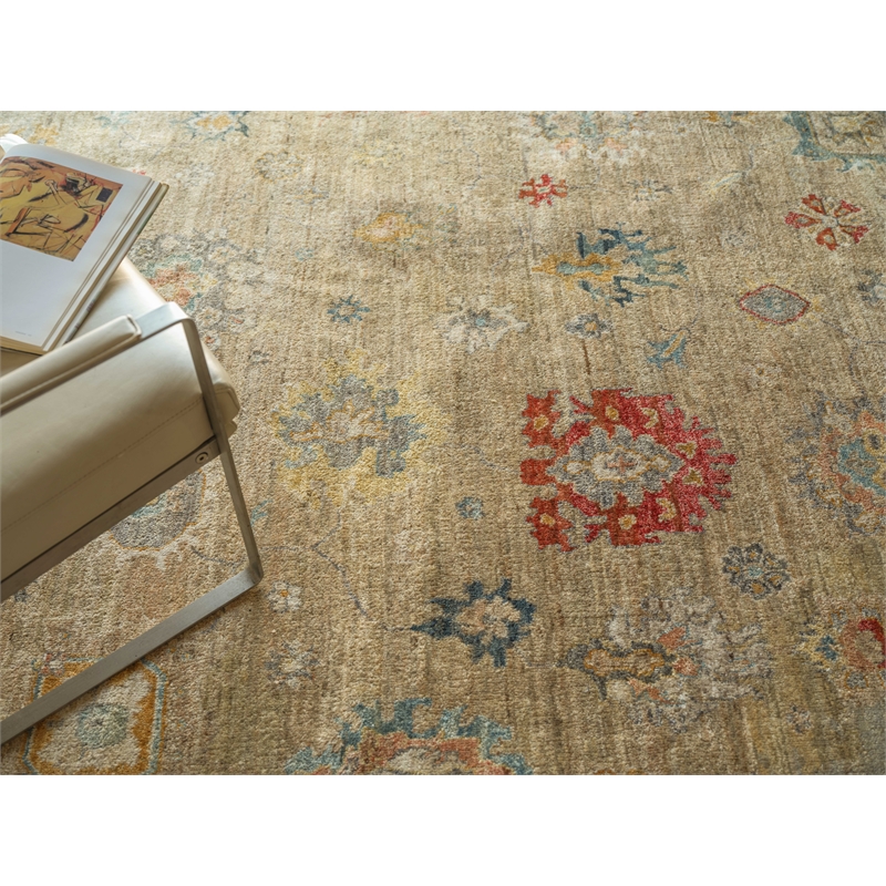 Oxford Hand-Knotted Ghazni Wool Camel 12'x15' Area Rug