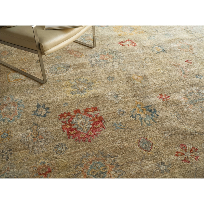 Oxford Hand-Knotted Ghazni Wool Camel 12'x15' Area Rug