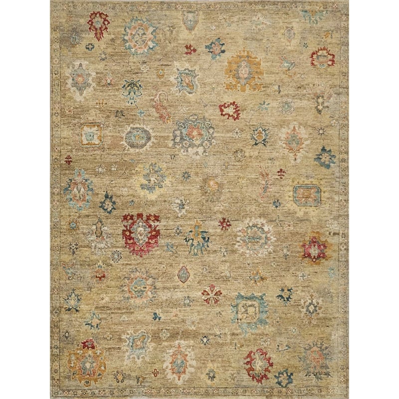 Oxford Hand-Knotted Ghazni Wool Camel 12'x15' Area Rug