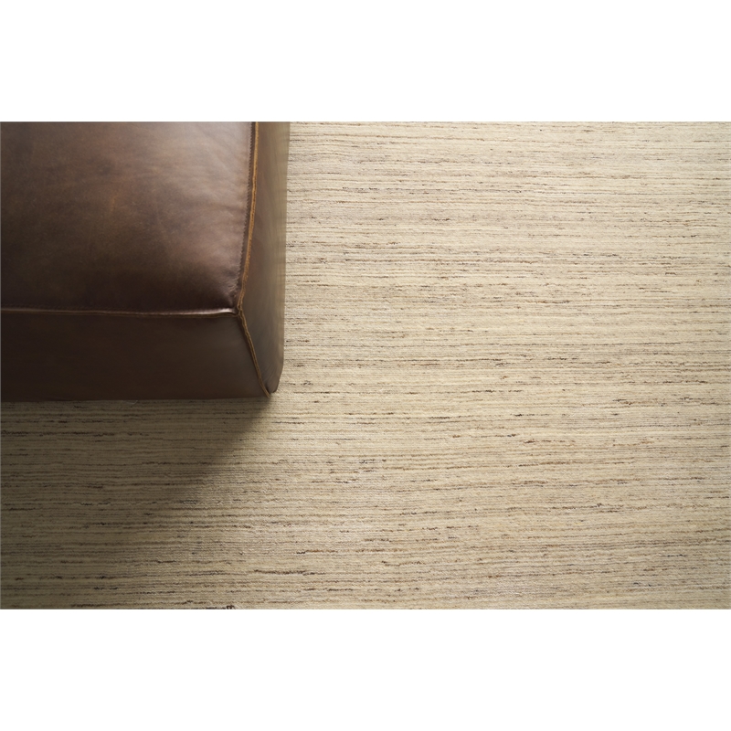 Palazzo Handloomed Wool/Bamboo Silk Light Gray/Beige 12'x15' Area Rug