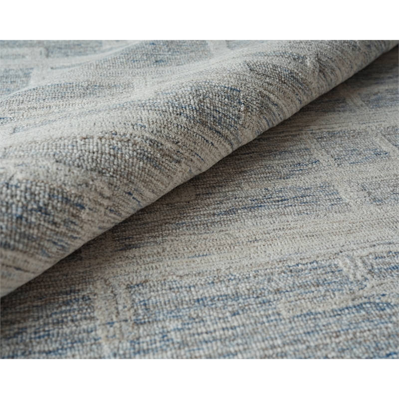 Park City Hand-Tufted New Zealand Wool Blue/Ivory 6'x9' Area Rug