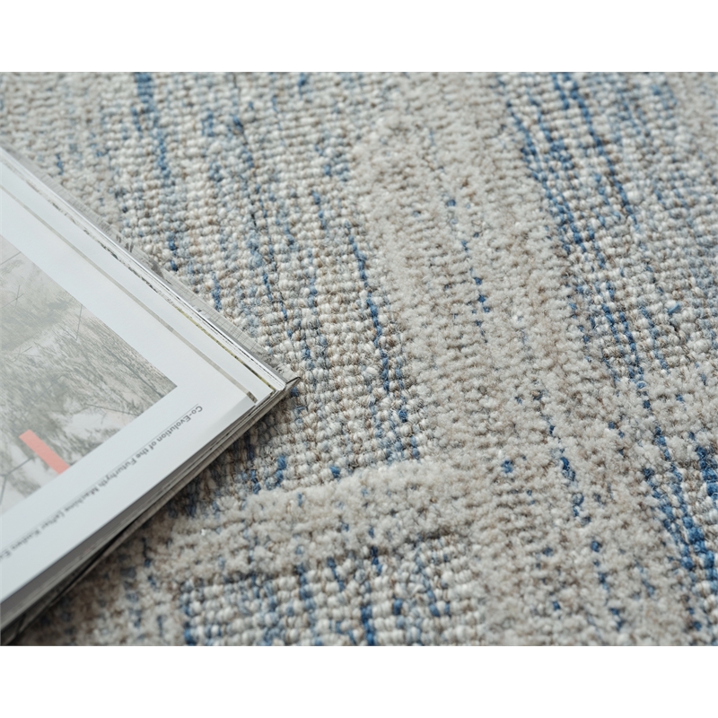 Park City Hand-Tufted New Zealand Wool Blue/Ivory 9'x12' Area Rug