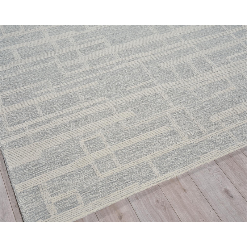 Park City Hand-Tufted New Zealand Wool Light Gray/Ivory 6'x9' Area Rug