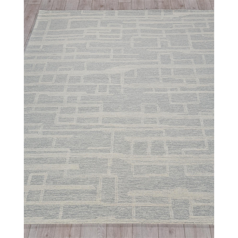 Park City Hand-Tufted New Zealand Wool Light Gray/Ivory 6'x9' Area Rug