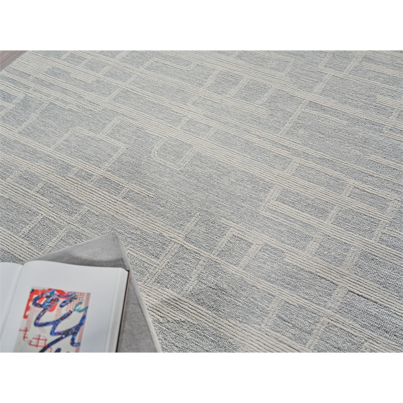 Park City Hand-Tufted New Zealand Wool Light Gray/Ivory 6'x9' Area Rug