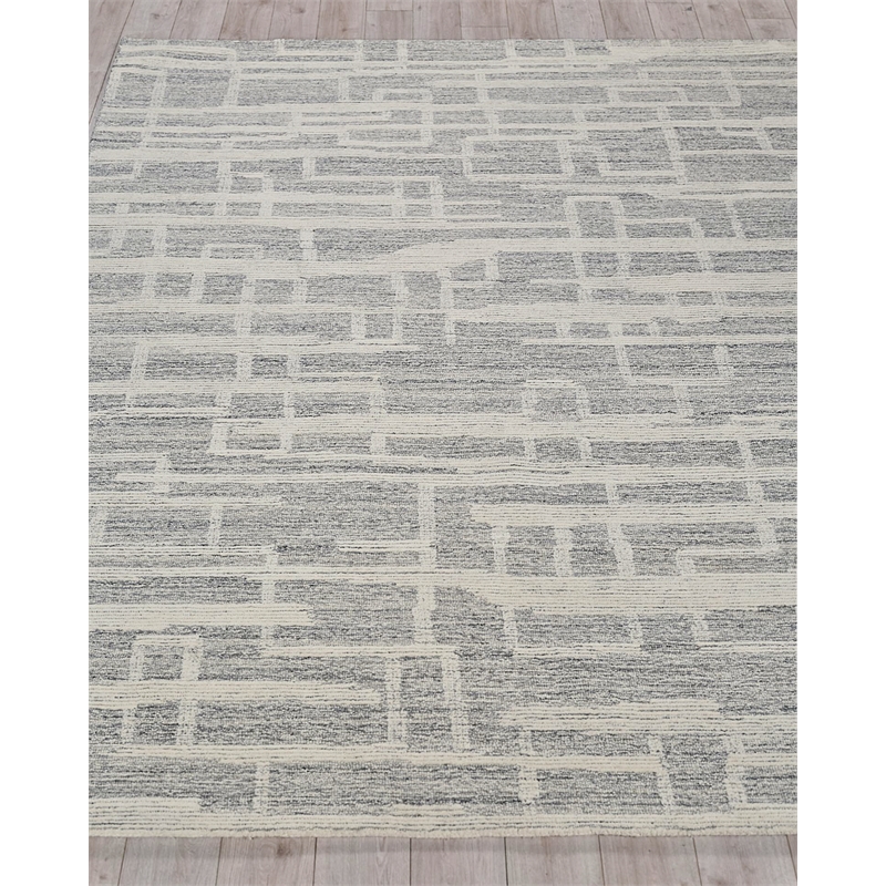 Park City Hand-Tufted New Zealand Wool Gray/Ivory 6'x9' Area Rug