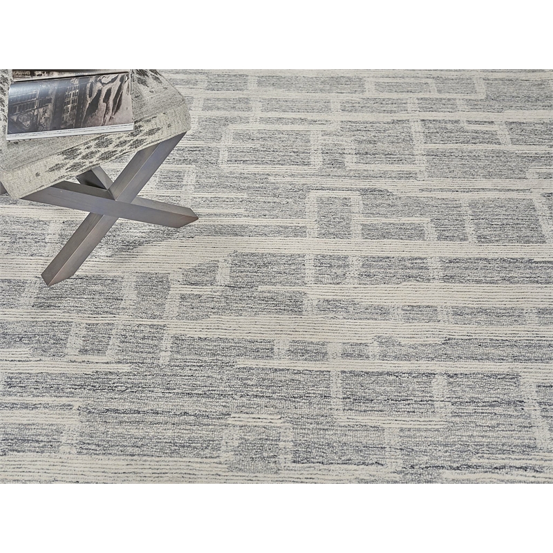 Park City Hand-Tufted New Zealand Wool Gray/Ivory 6'x9' Area Rug