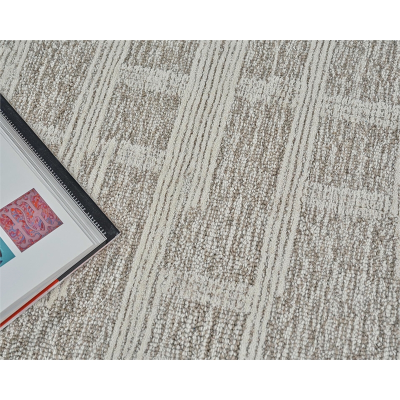 Park City Hand-Tufted New Zealand Wool Beige/Ivory 5'x8' Area Rug