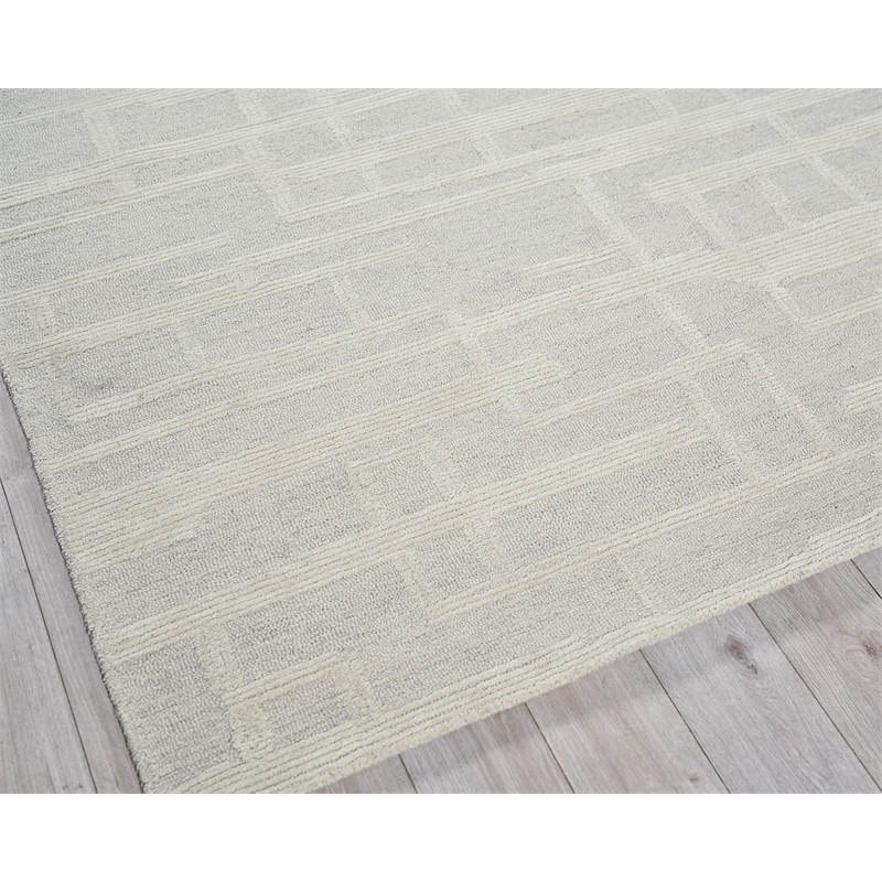 Park City Hand-Tufted New Zealand Wool Silver/Ivory 5'x8' Area Rug
