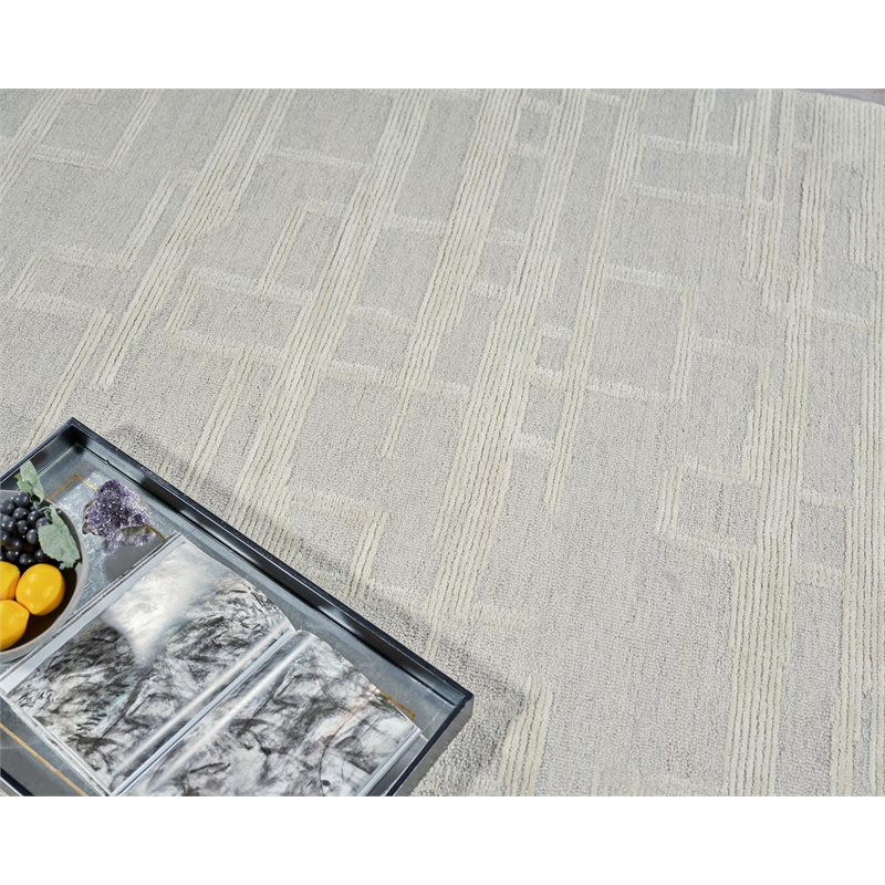 Park City Hand-Tufted New Zealand Wool Silver/Ivory 5'x8' Area Rug