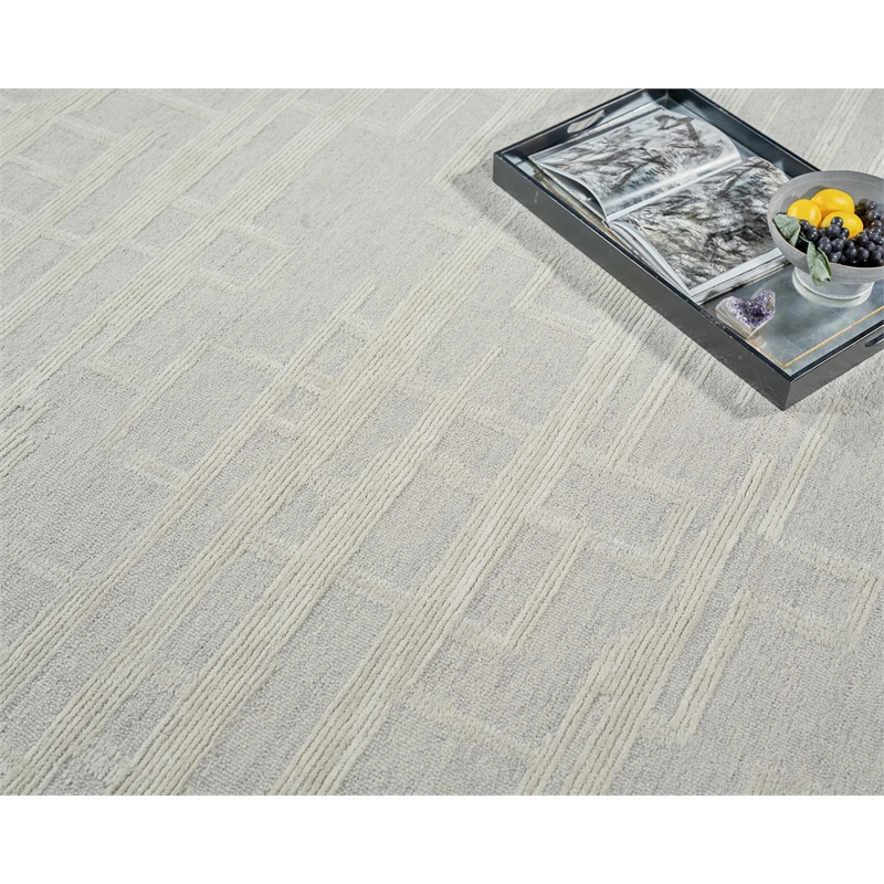 Park City Hand-Tufted New Zealand Wool Silver/Ivory 6'x9' Area Rug