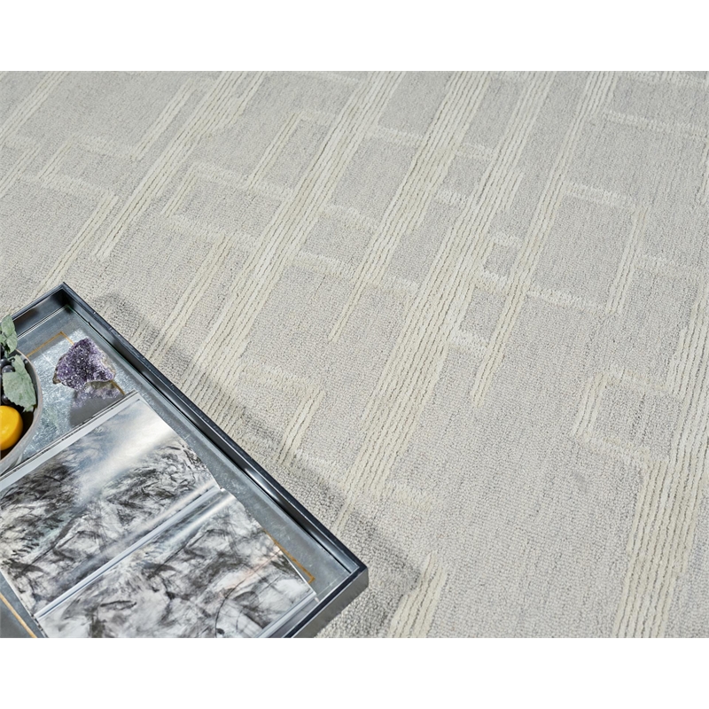 Park City Hand-Tufted New Zealand Wool Silver/Ivory 6'x9' Area Rug