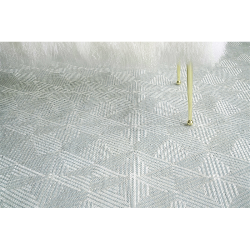 Pavilion Flatweave Wool/Polyester Denim 5'x8' Area Rug