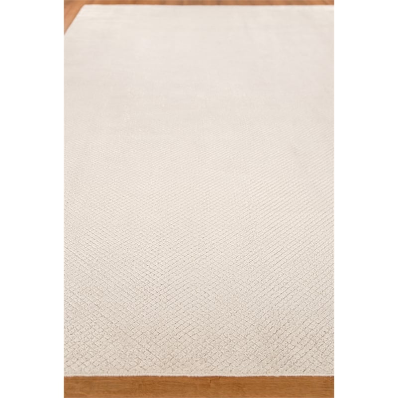 Pearl Handloomed Bamboo Silk Ivory 6'x9' Area Rug