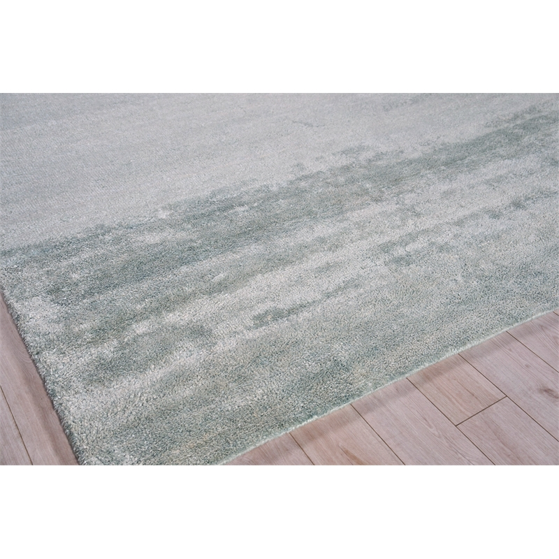 Plush Hand-Knotted Bamboo Silk/Mohair Gray 2'x3' Area Rug