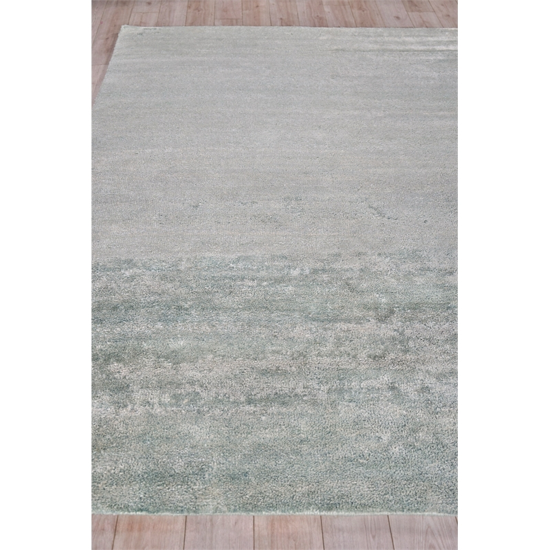 Plush Hand-Knotted Bamboo Silk/Mohair Gray 2'x3' Area Rug