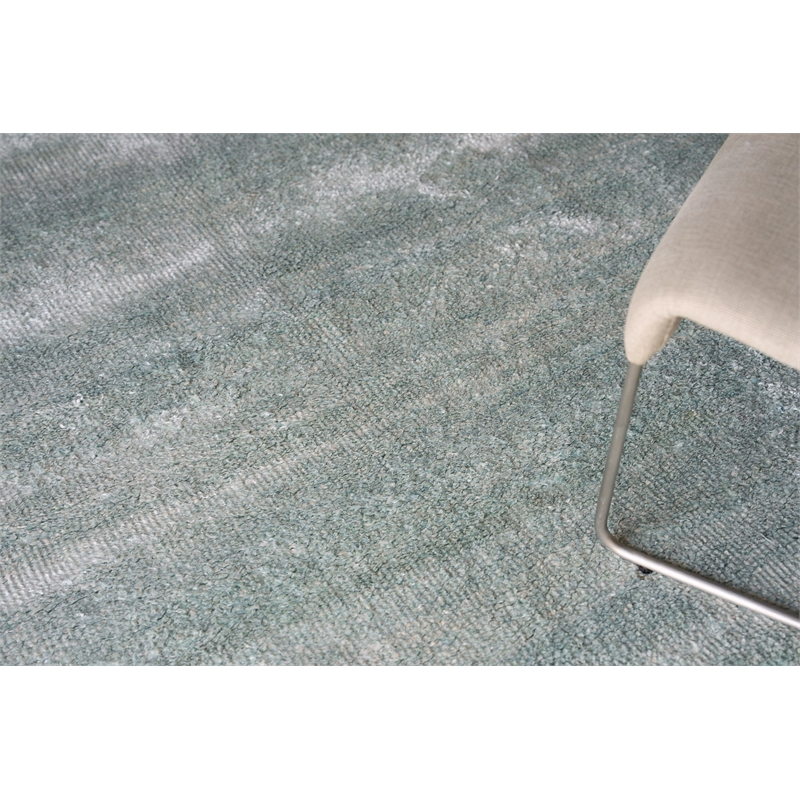 Plush Hand-Knotted Bamboo Silk/Mohair Gray 2'x3' Area Rug