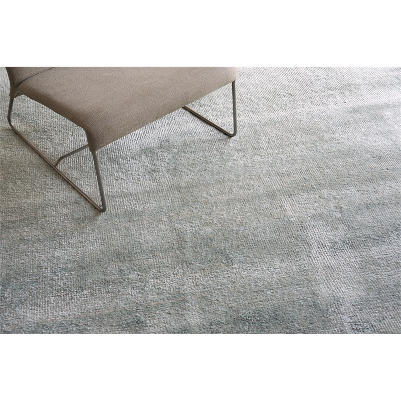 Plush Hand-Knotted Bamboo Silk/Mohair Gray 2'x3' Area Rug