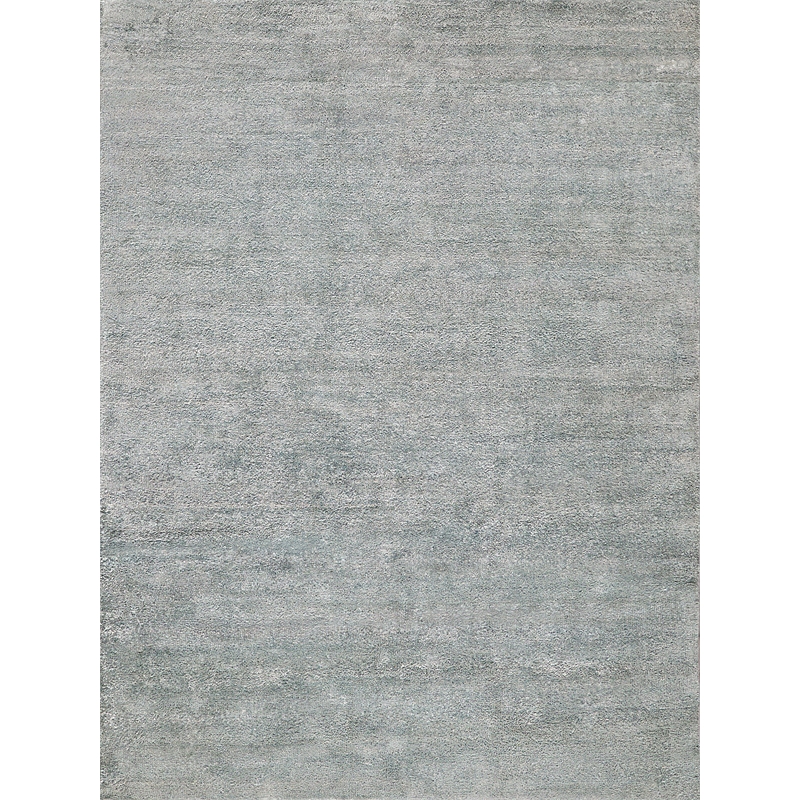 Plush Hand-Knotted Bamboo Silk/Mohair Gray 9'x12' Area Rug