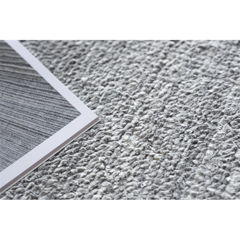 Plush Hand-Knotted Bamboo Silk/Wool Dark Silver 8'x10' Area Rug
