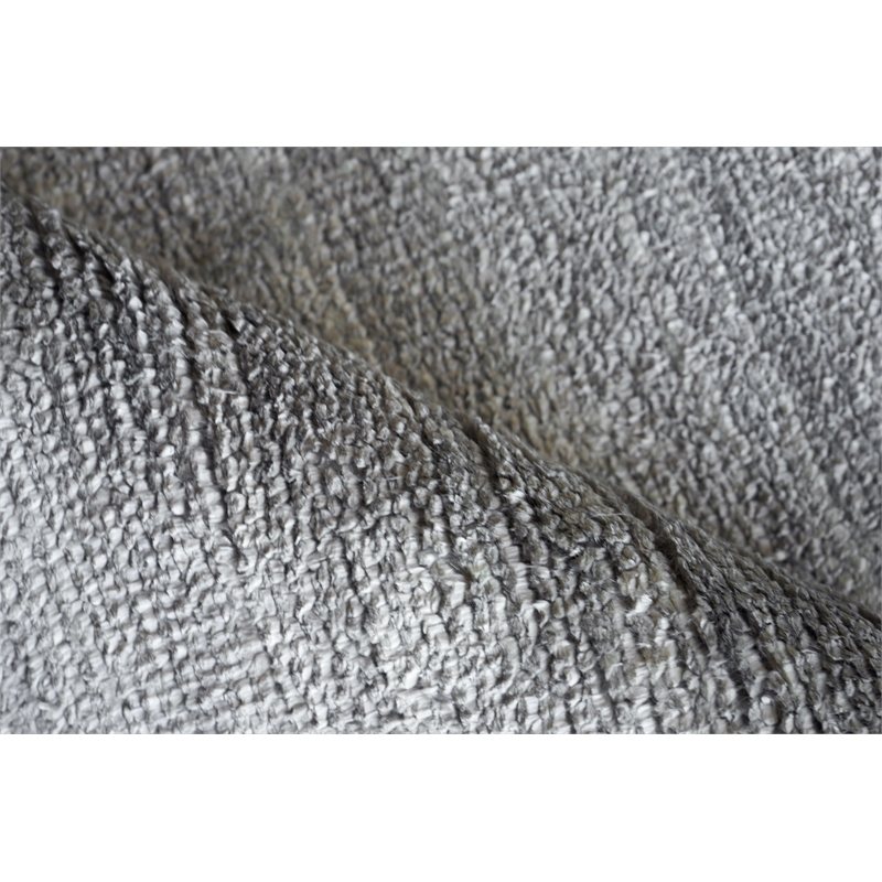 Plush Hand-Knotted Bamboo Silk/Wool Dark Silver 9'x12' Area Rug