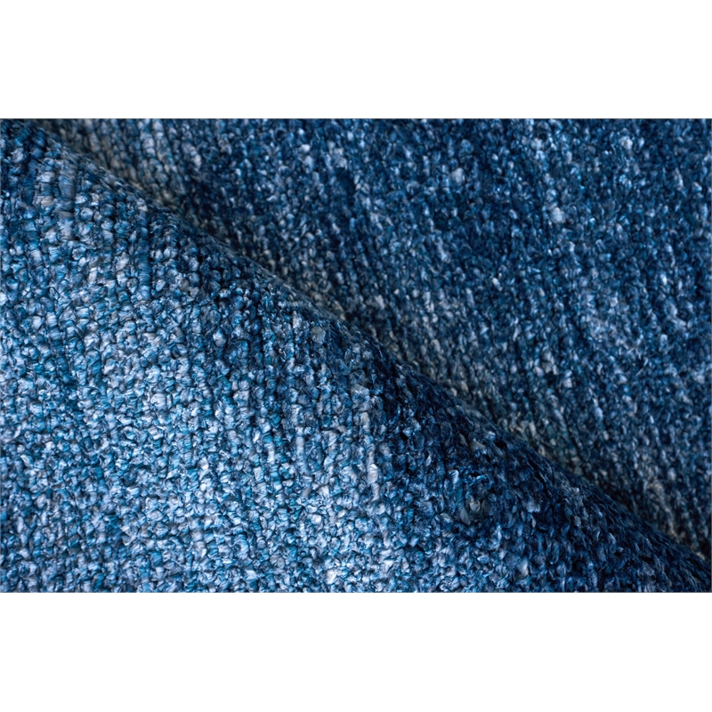 Plush Hand-Knotted Bamboo Silk/Wool Dark Blue 12'x15' Area Rug