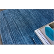 Plush Hand-Knotted Bamboo Silk/Wool Dark Blue 12'x15' Area Rug