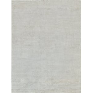 Plush Hand-Knotted Bamboo Silk/Wool White 2'x3' Area Rug