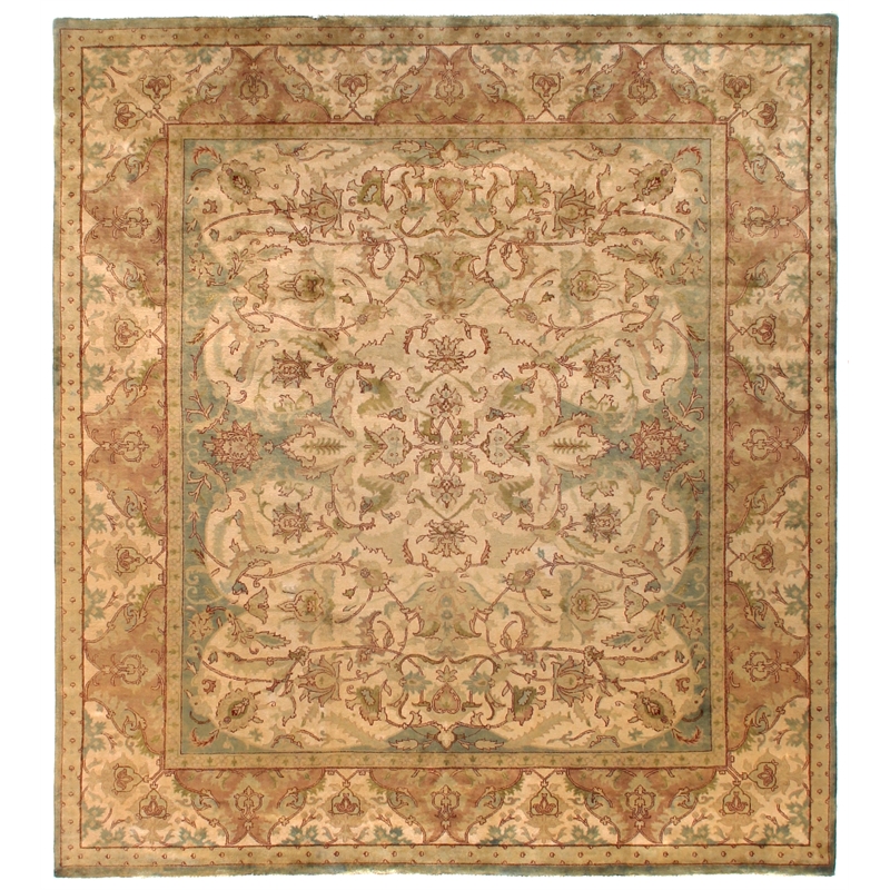 Polonaise Hand-Knotted New Zealand Wool Ivory/Green/Multi 3'x25' Area Rug