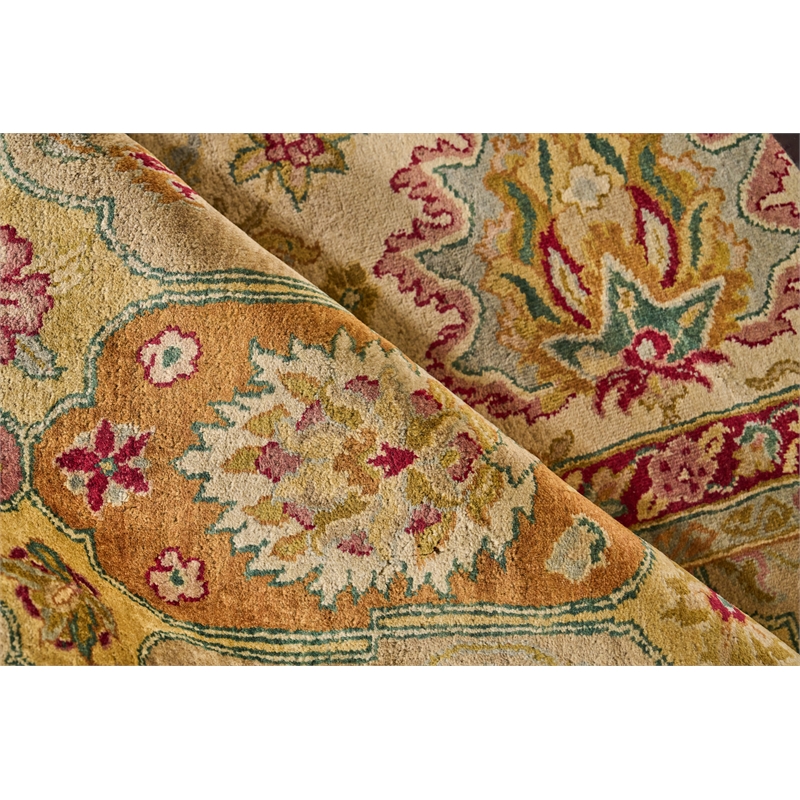 Polonaise Hand-Knotted New Zealand Wool Cream 4'x12' Area Rug