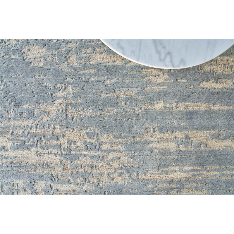 Platinum Hand-Knotted Wool/Nettle Gray/Beige 12'x15' Area Rug