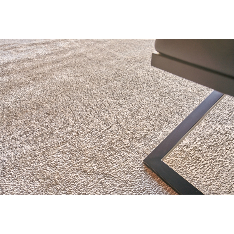 Plush Hand-Knotted Bamboo Silk/Mohair Light Beige 2'x3' Area Rug