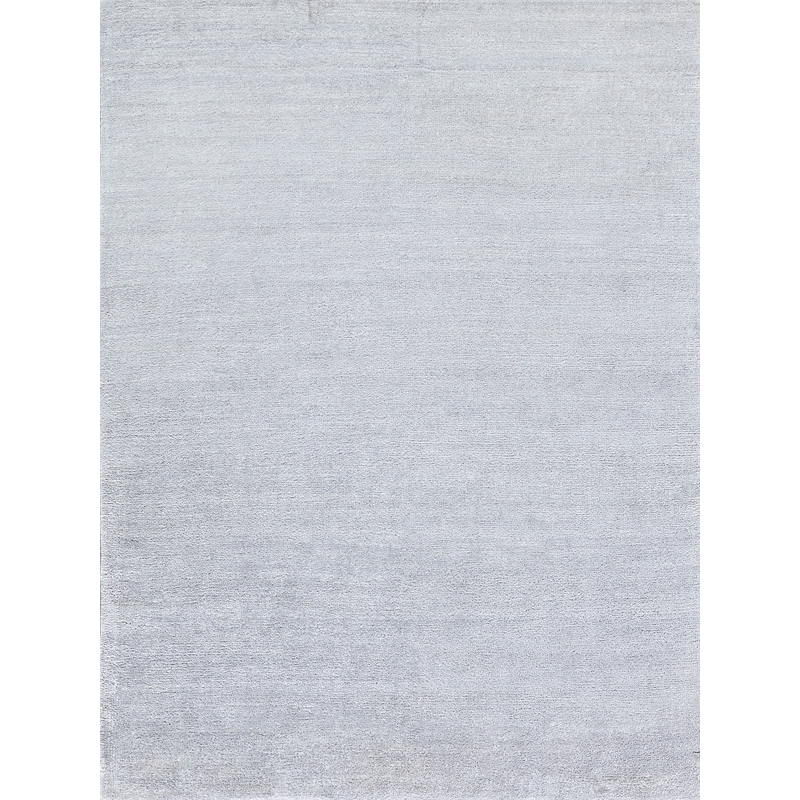 Plush Hand-Knotted Bamboo Silk/Mohair Chrome 10'x14' Area Rug