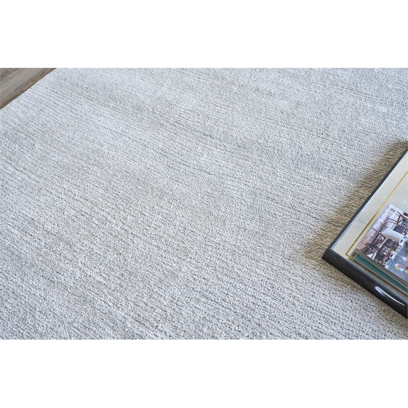 Plush Hand-Knotted Bamboo Silk/Mohair Chrome 2'x3' Area Rug