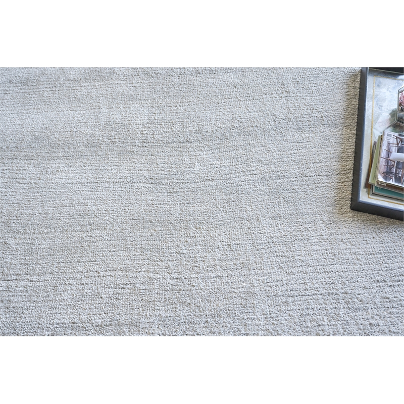 Plush Hand-Knotted Bamboo Silk/Mohair Chrome 2'x3' Area Rug