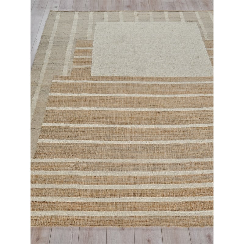 Pompano Flatweave Wool/Jute Ivory/Beige 14'x18' Area Rug