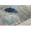 Picasso Hand-Knotted Wool/Silk Blue/Silver/Black 9'x12' Area Rug