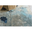 Picasso Hand-Knotted Wool/Silk Blue/Silver/Black 9'x12' Area Rug