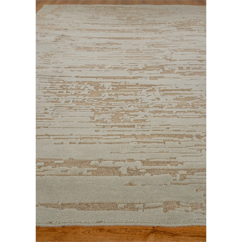 Platinum Hand-Knotted Wool/Nettle Silver/Beige 12'x15' Area Rug