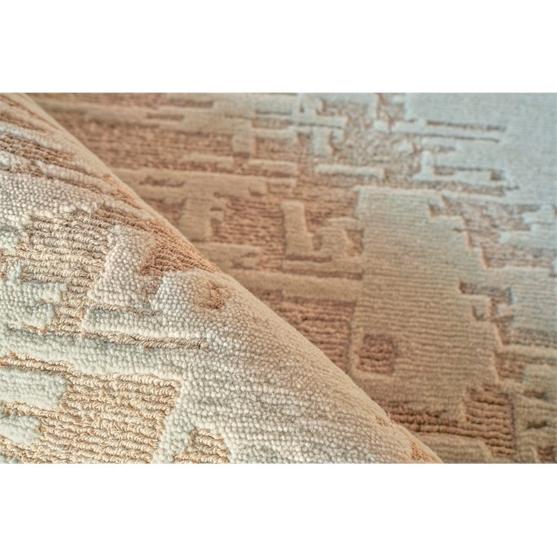 Platinum Hand-Knotted Wool/Nettle Silver/Beige 12'x15' Area Rug