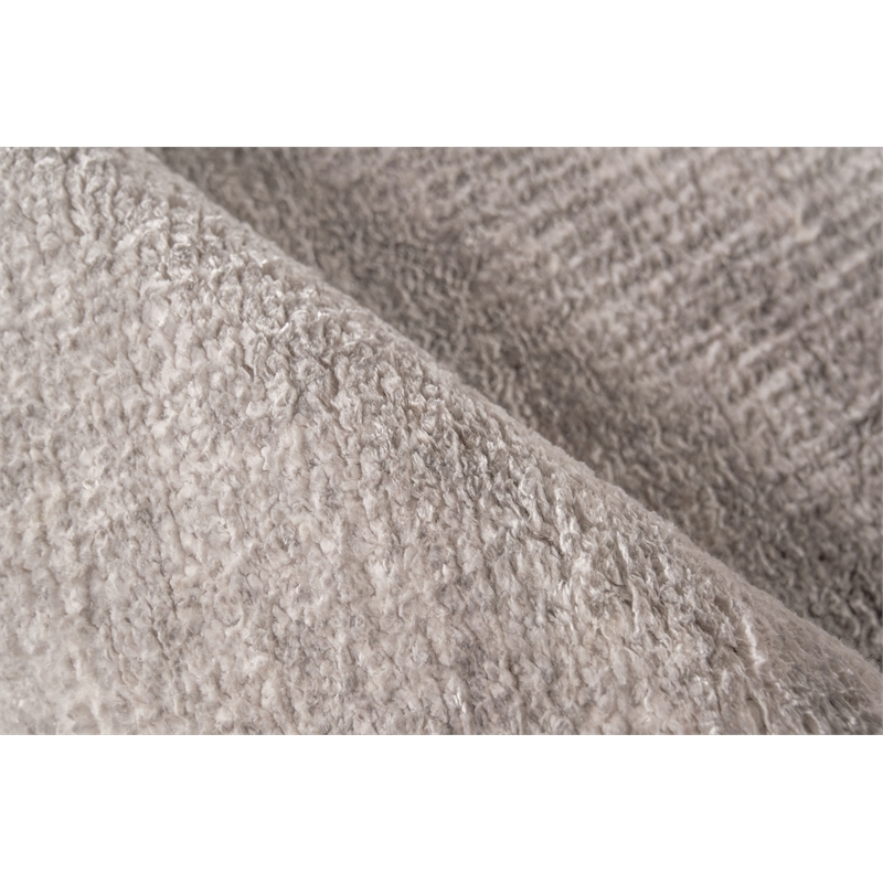 Plush Hand-Knotted Bamboo Silk/Mohair Light Silver 2'x3' Area Rug