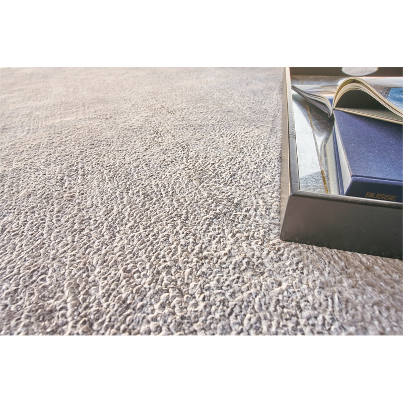 Plush Hand-Knotted Bamboo Silk/Mohair Light Silver 8'x10' Area Rug
