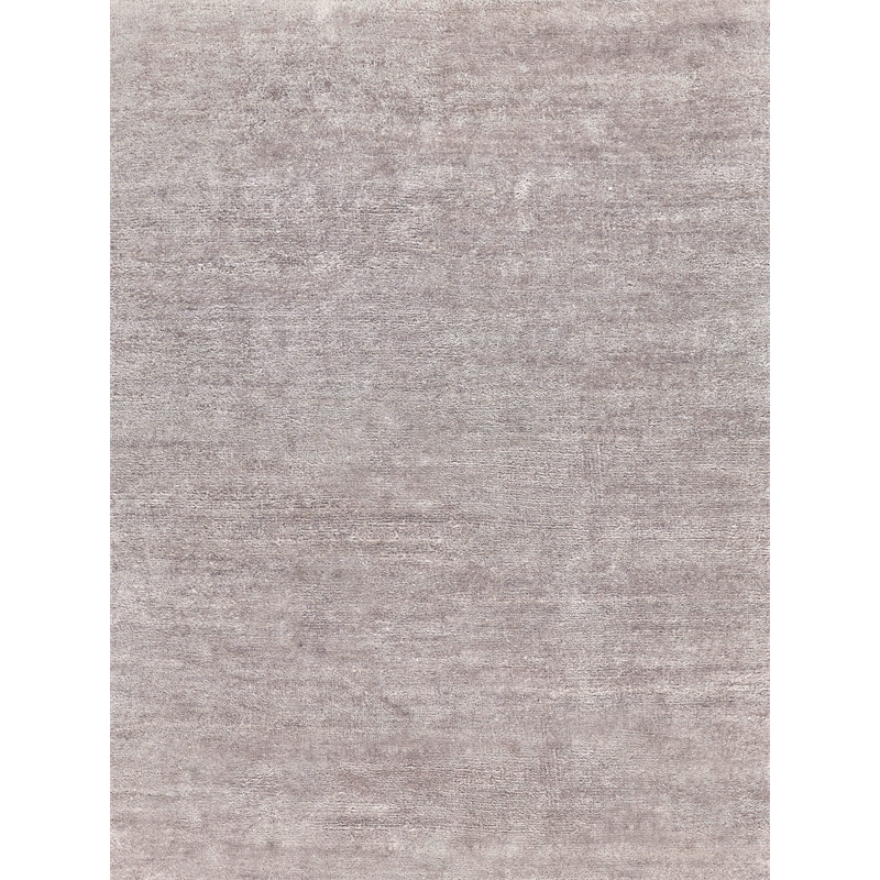Plush Hand-Knotted Bamboo Silk/Mohair Light Silver 9'x12' Area Rug
