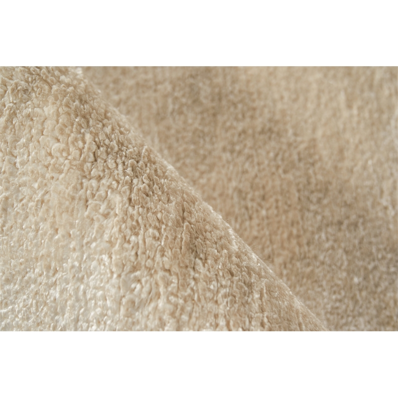 Plush Hand-Knotted Bamboo Silk/Mohair Ivory 2'x3' Area Rug