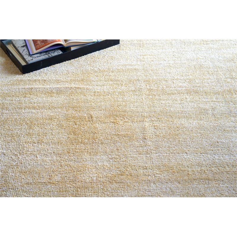 Plush Hand-Knotted Bamboo Silk/Mohair Gold 10'x14' Area Rug