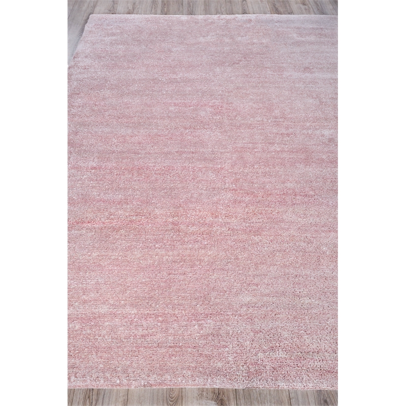 Plush Hand-Knotted Bamboo Silk/Mohair Pink 2'x3' Area Rug